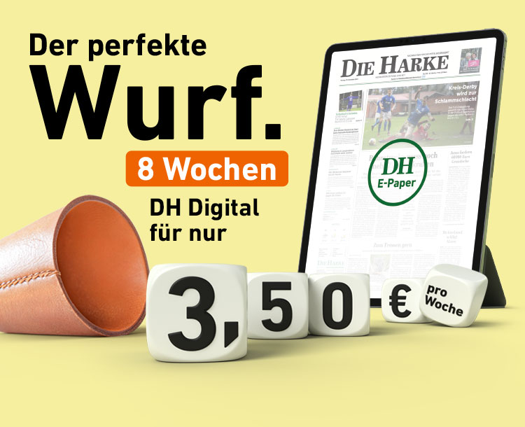 Der perfekte Wurf. 8 Wochen DIE HARKE Digital für nur 3,50 € pro Woche.